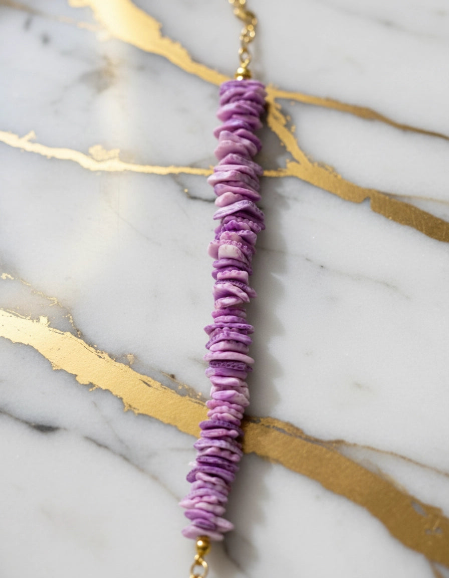 Vibrant Stainless Steel Eyewear Chain with Luxe Purple Embellishments for Women