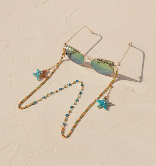 Atlantis Sea-Star Spectacle Symphony Eyewear Elegant Chain with Arabian Moons for Women