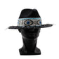 Beaded Blue-Eye Black Brim Hat