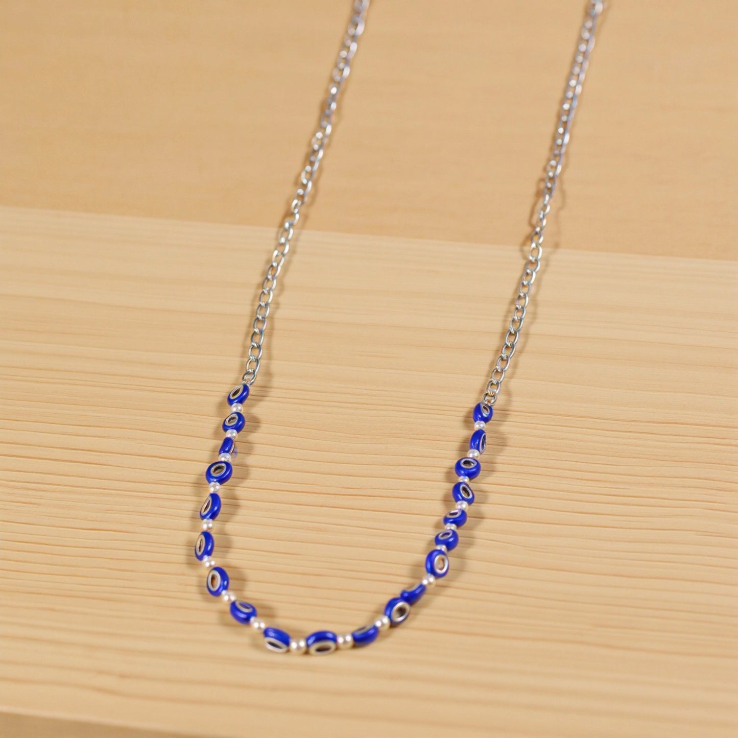 Elegant Blue Eyes Sunglasses Stainless Steel Chain for Women