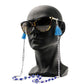 Elegant Blue Eyes Sunglasses Stainless Steel Chain for Women