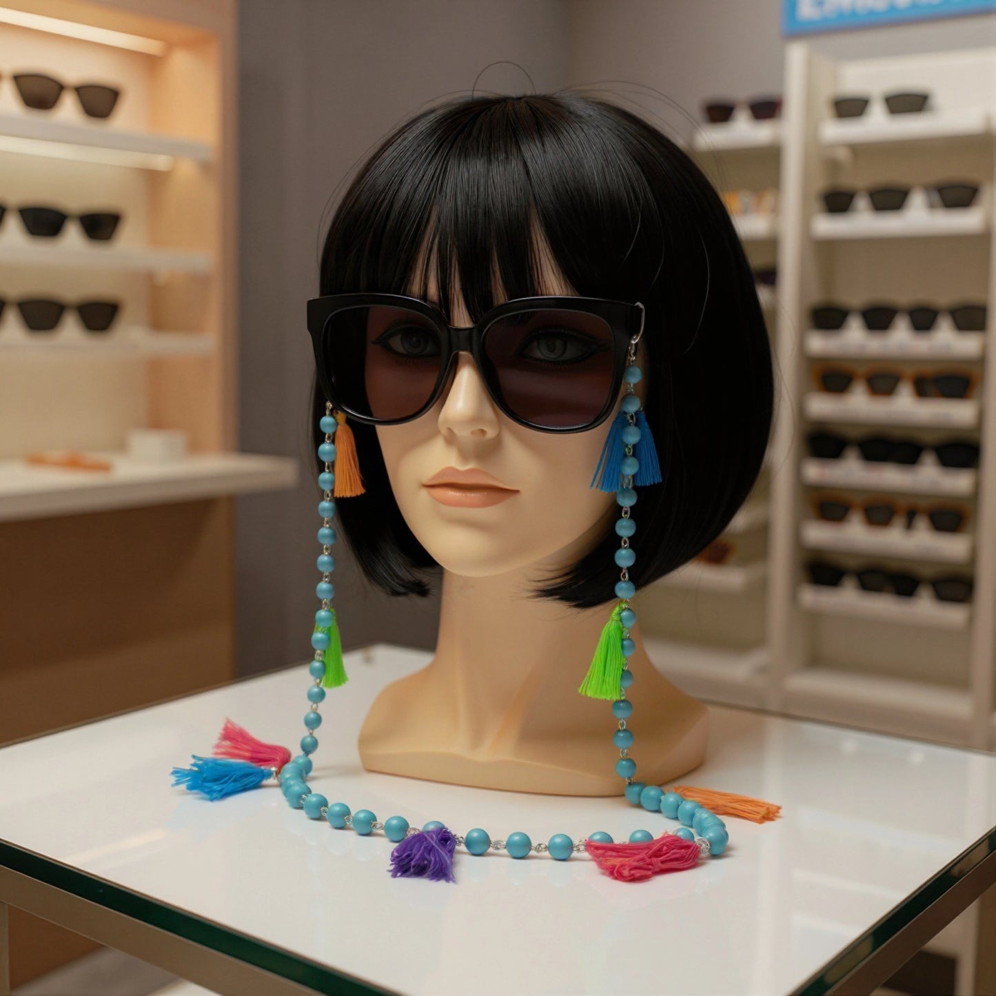 Casual Blue Pearls Sunglasses Chain for Women