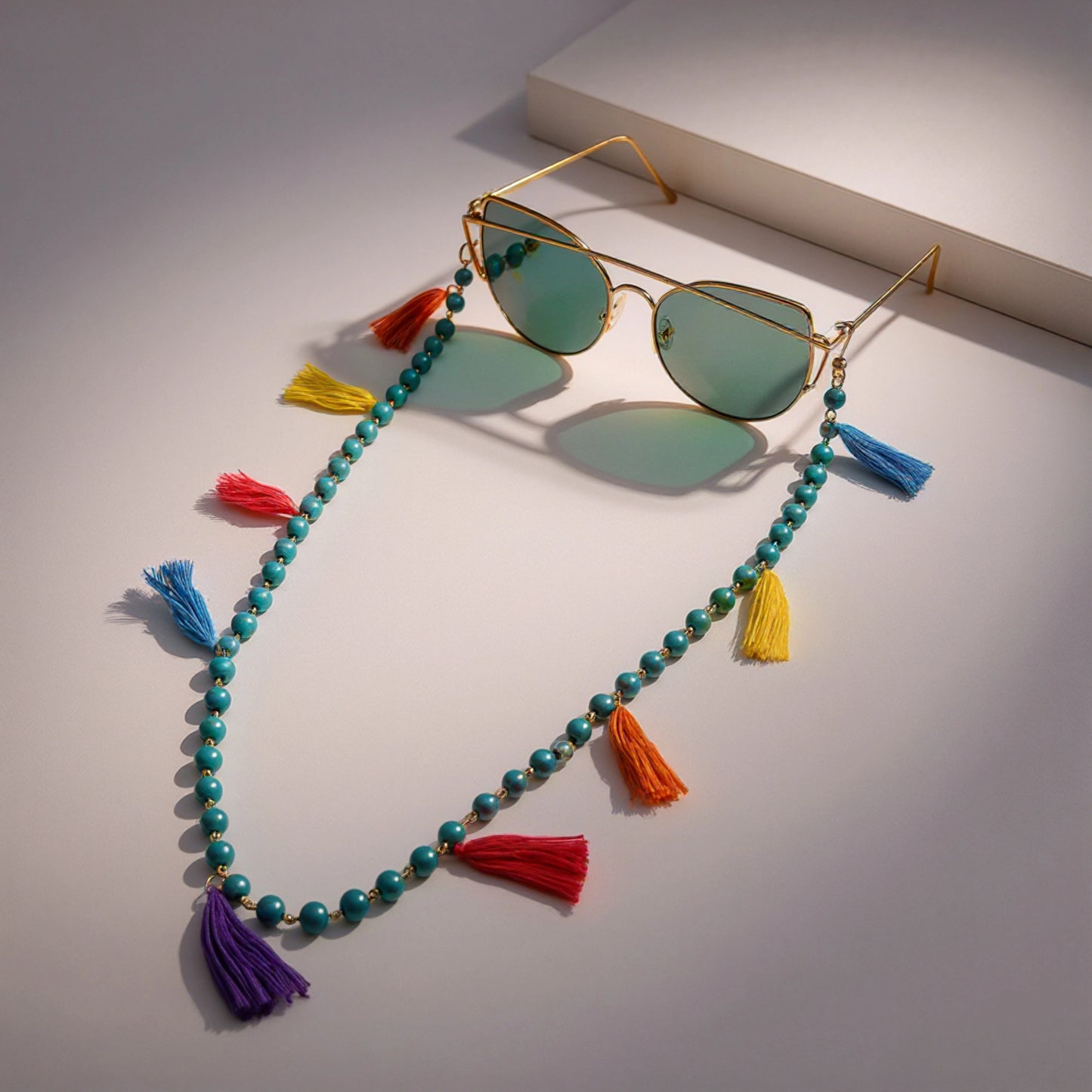 Casual Blue Pearls Sunglasses Chain for Women