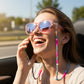 Casual Candy Colors Sunglasses Chain for Women