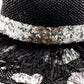 Dazzling Silver Sequin Black Brim Hat