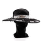 Dazzling Silver Sequin Black Brim Hat