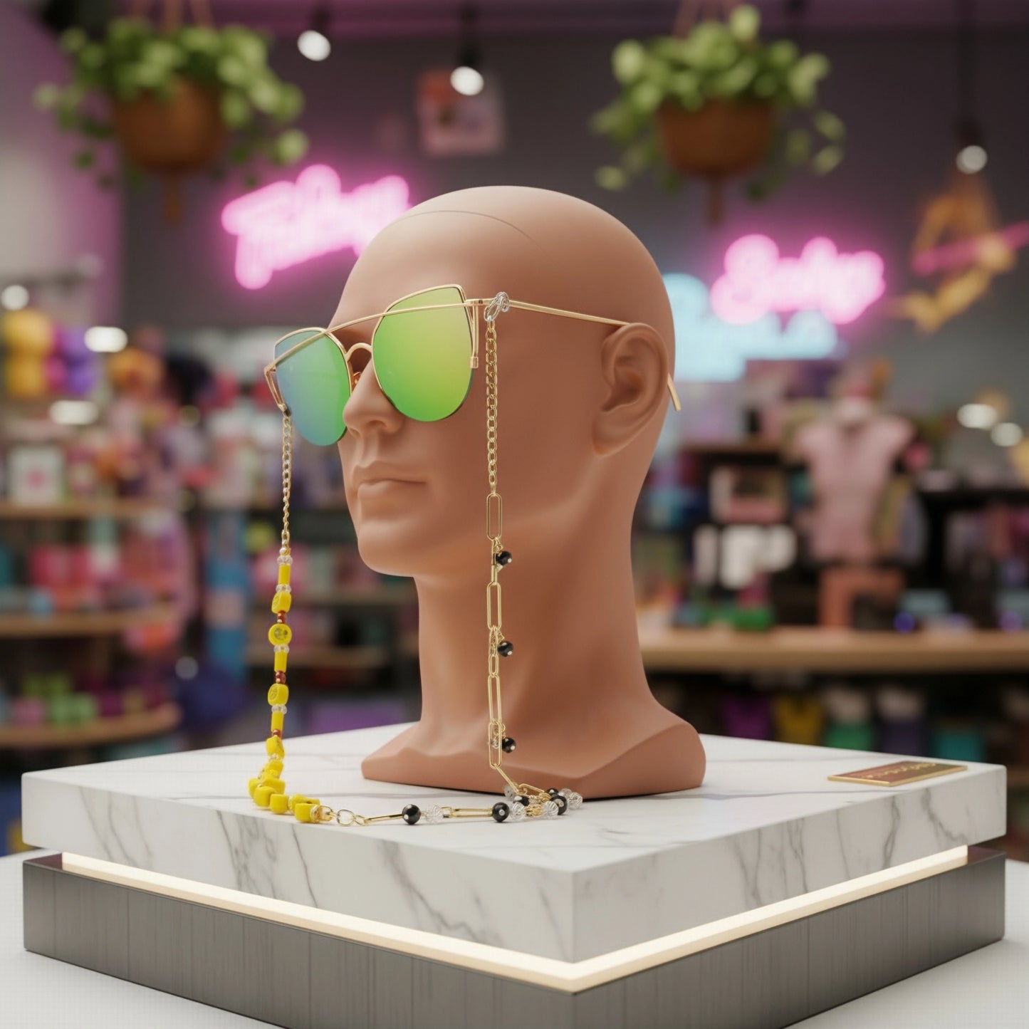 Emojis Sunglasses Stainless Steel Chain for Women