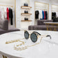 Elegant Gold and Pearl Sunglasses Stainless Steel Chain for Women