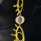 Elegant Golden Eye Sunglasses Stainless Steel Chain for Women