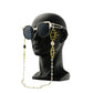 Elegant Golden Eye Sunglasses Stainless Steel Chain for Women