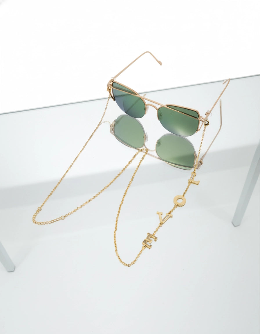 Golden Love Elegant Stainless Steel Eyewear Chain for Women