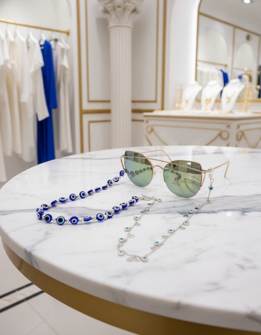 Elegant Greek style Sunglasses Stainless Steel Chain for Women