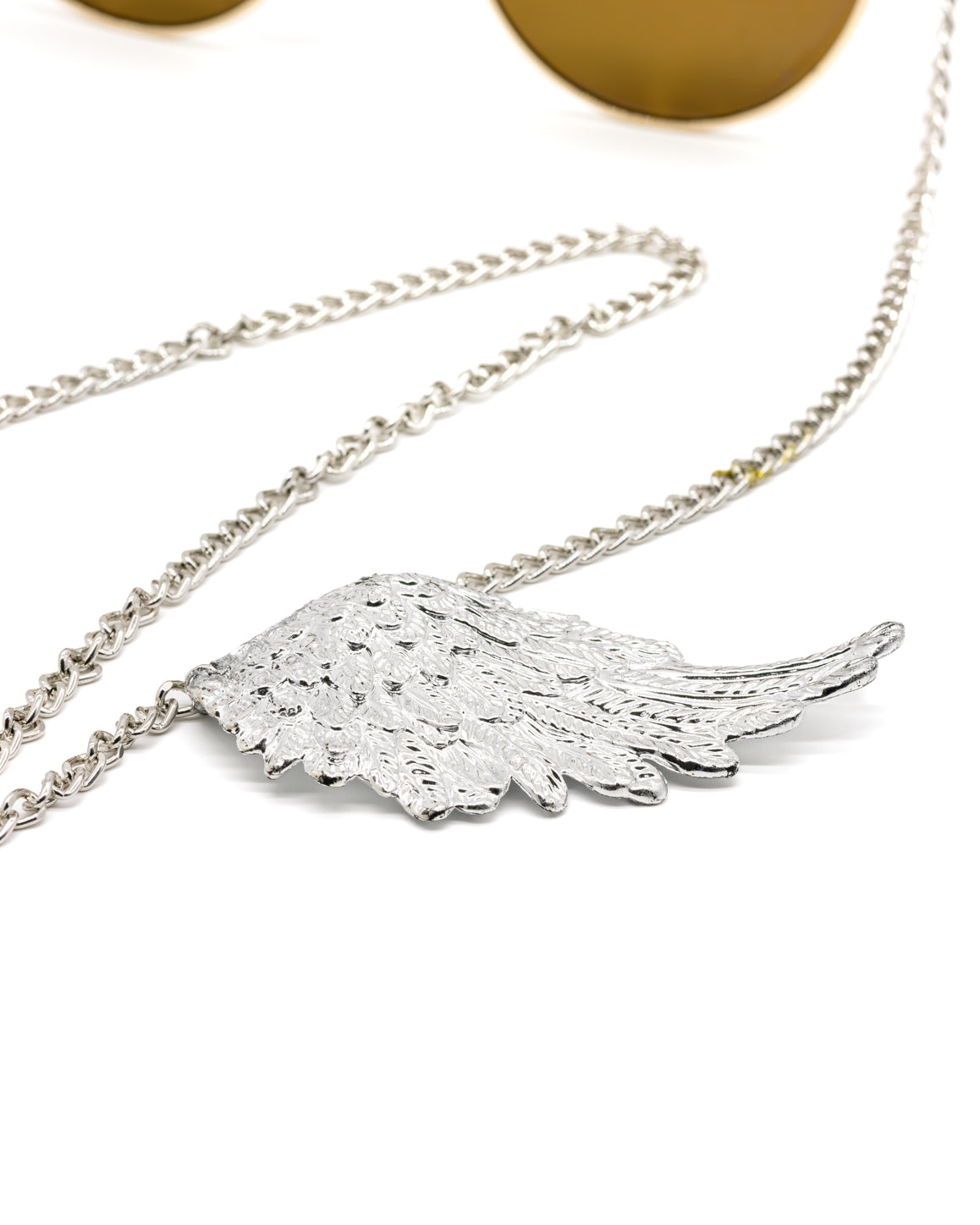 Heavenly Halo Stainless Steel Eyewear Elegant Chain with Angel Wings for Women