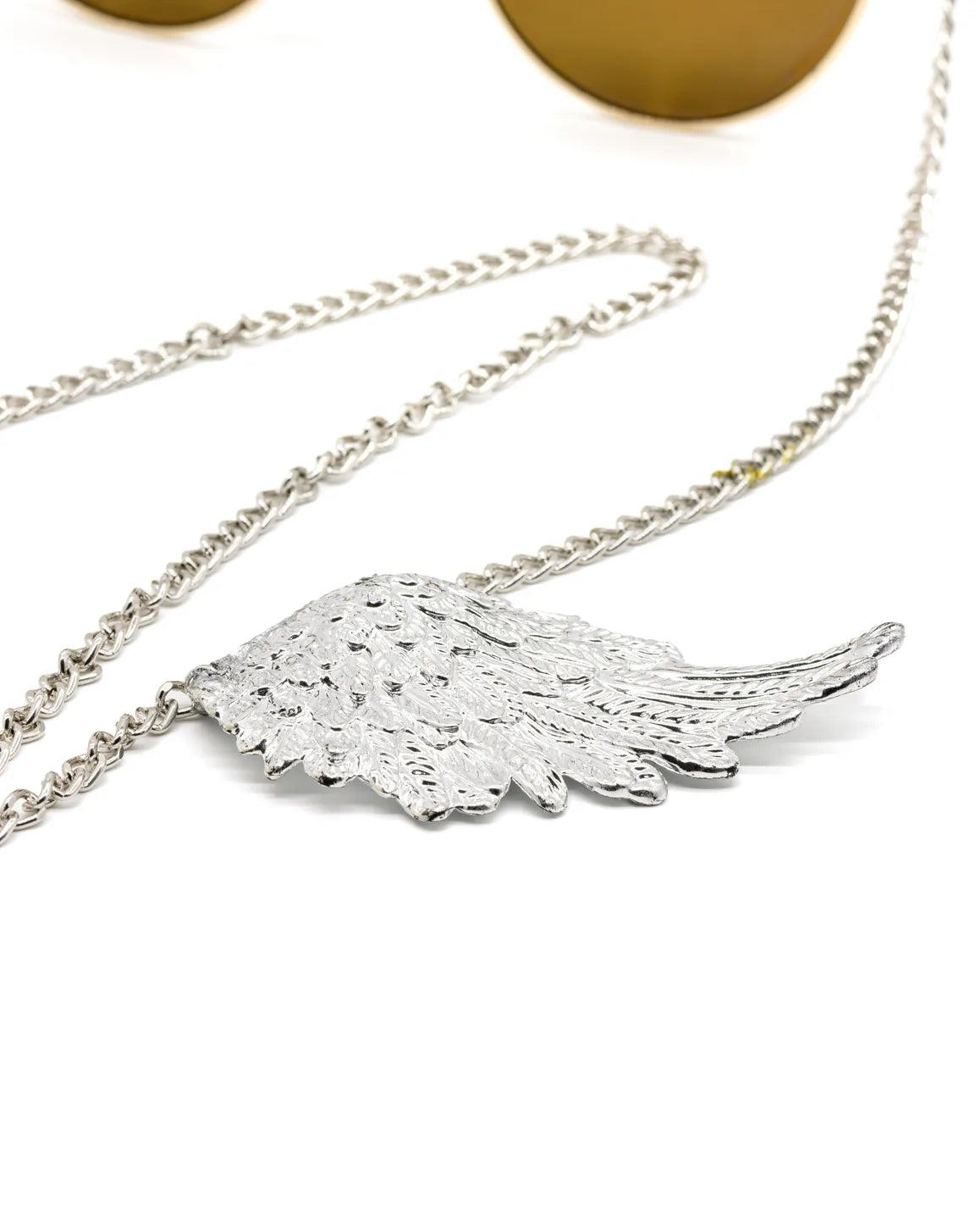 Heavenly Halo Stainless Steel Eyewear Elegant Chain with Angel Wings for Women