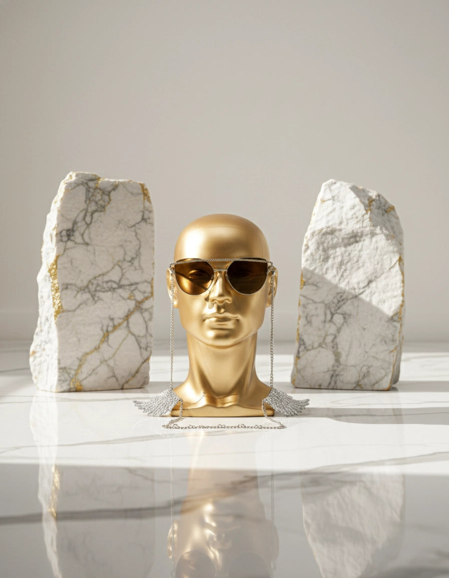 Heavenly Halo Stainless Steel Eyewear Elegant Chain with Angel Wings for Women