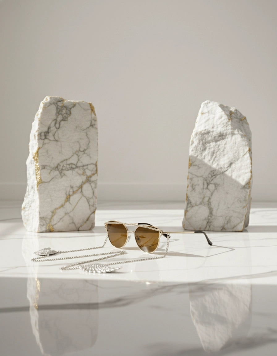 Heavenly Halo Stainless Steel Eyewear Elegant Chain with Angel Wings for Women