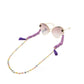 Vibrant Stainless Steel Eyewear Chain with Luxe Purple Embellishments for Women
