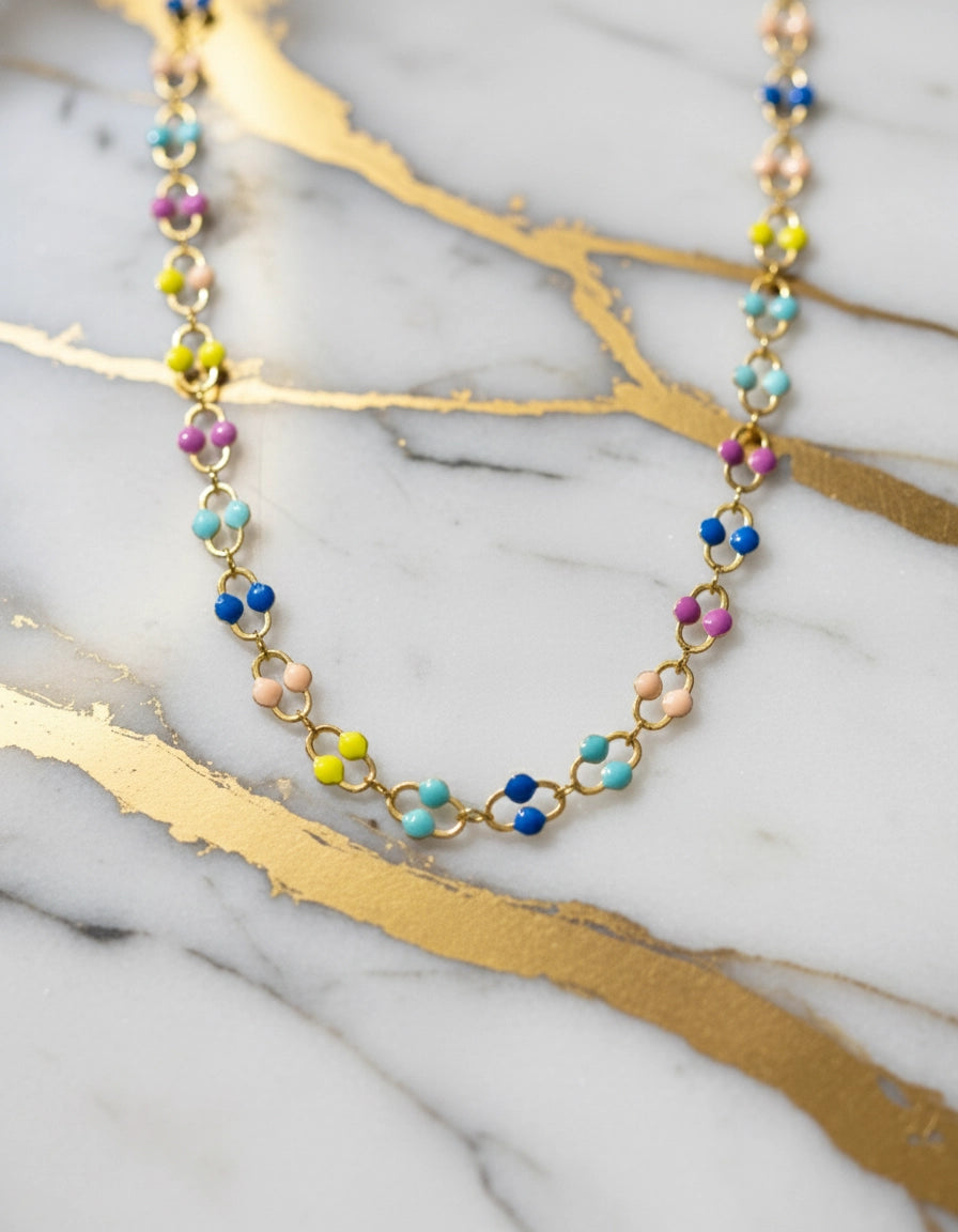 Vibrant Stainless Steel Eyewear Chain with Luxe Purple Embellishments for Women