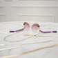 Vibrant Stainless Steel Eyewear Chain with Luxe Purple Embellishments for Women