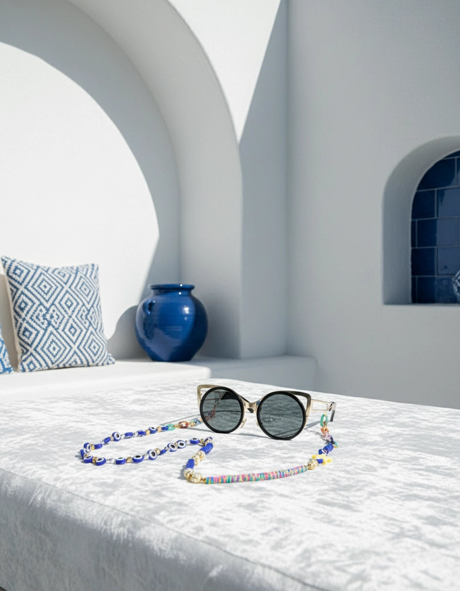 Elegant Luxurious Blue sunglasses Chain for Women