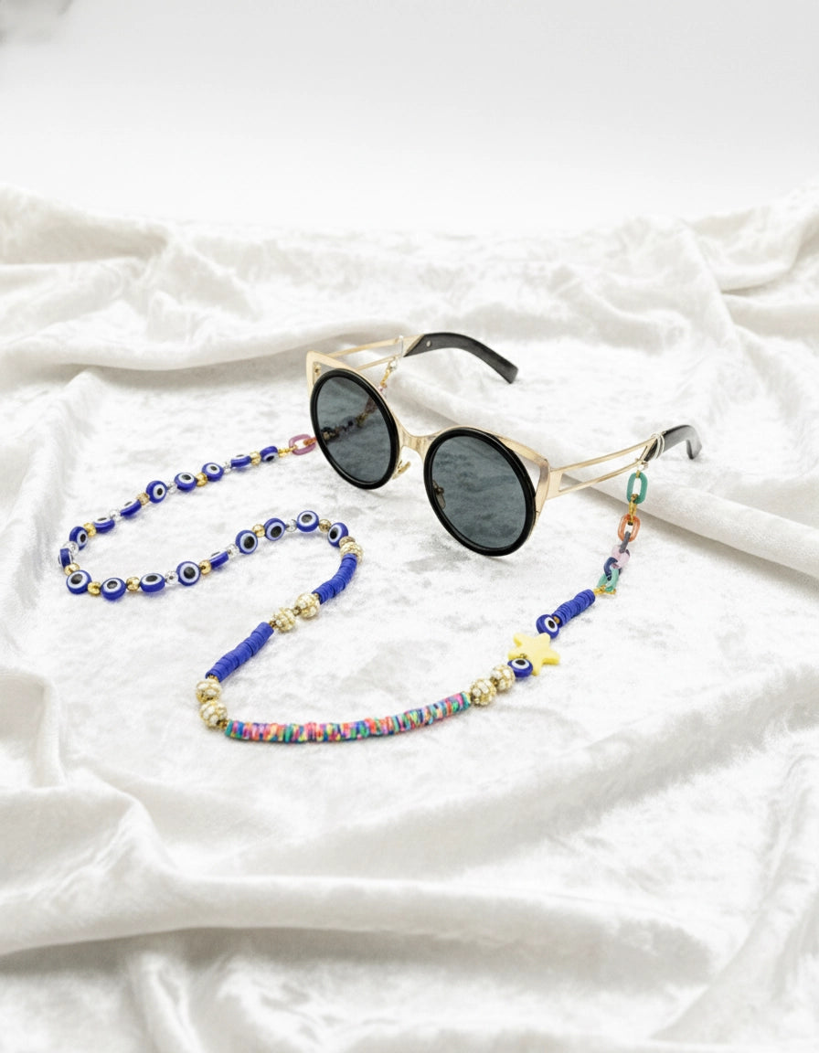 Elegant Luxurious Blue sunglasses Chain for Women
