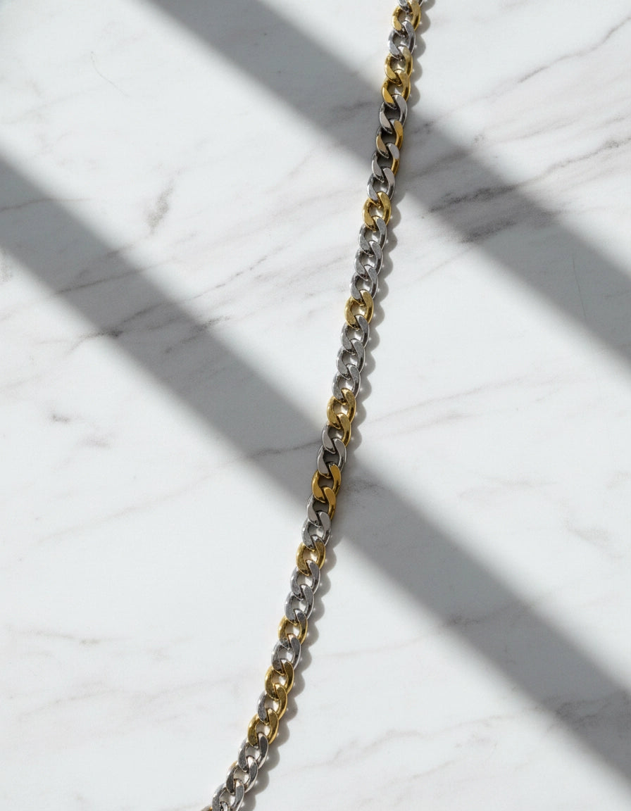 Mystique Luxe: Gold-Silver Eyewear Chain with Evil Eye Charms & Purple Gemstones