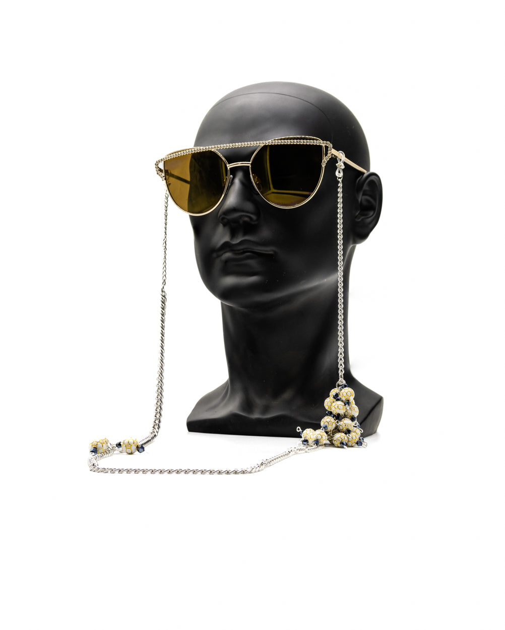 Elegant Pearls & Crystals Stainless Steel Eyewear Chain for Women