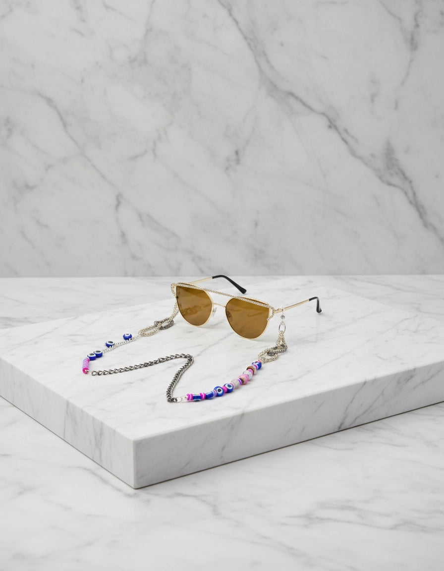 Sorcery Pearls & Evil Eyes Eyewear Elegant Chain for Women
