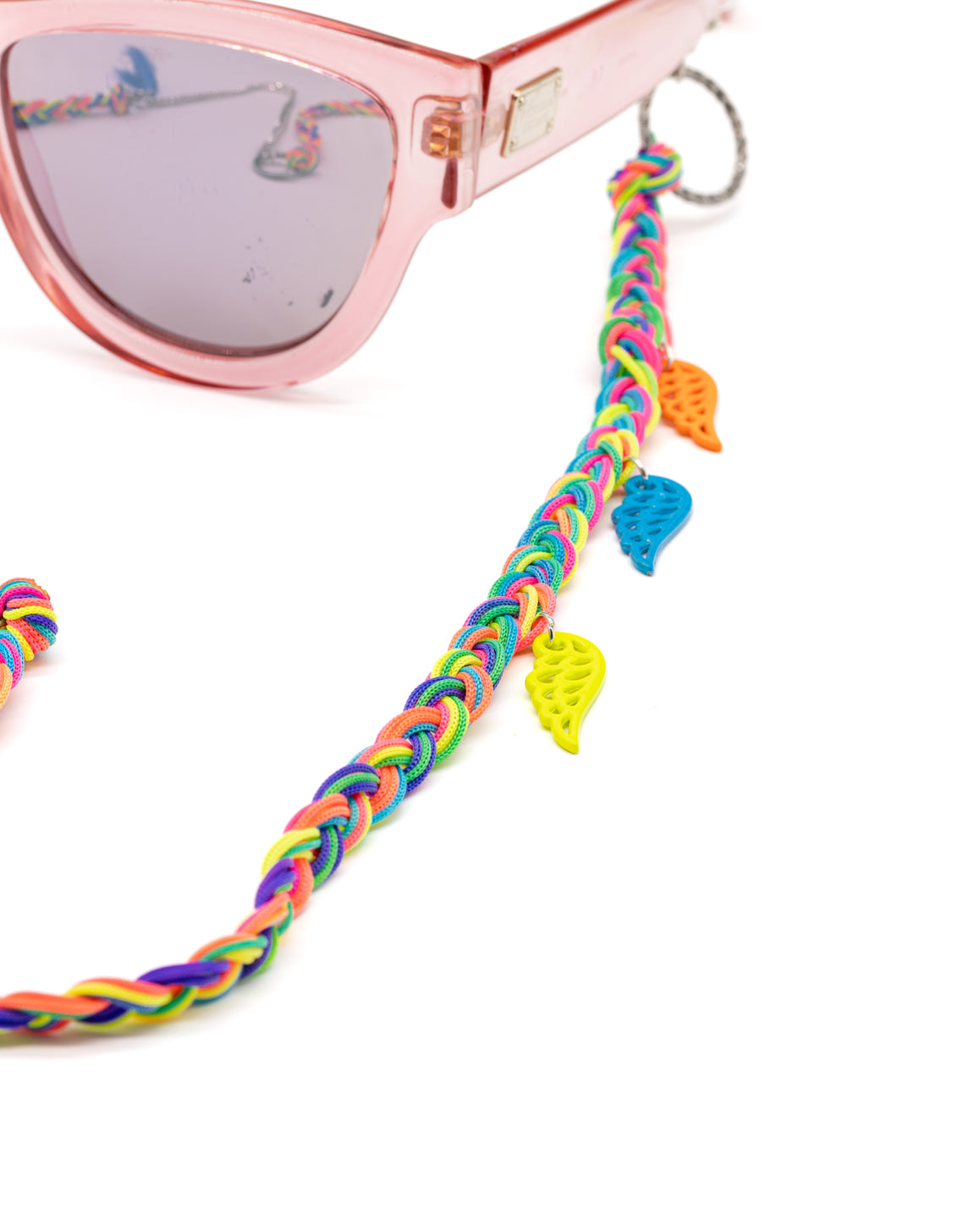 SpectraWings - Rainbow Funky Eyewear Casual Chain with Winged Charms for Women