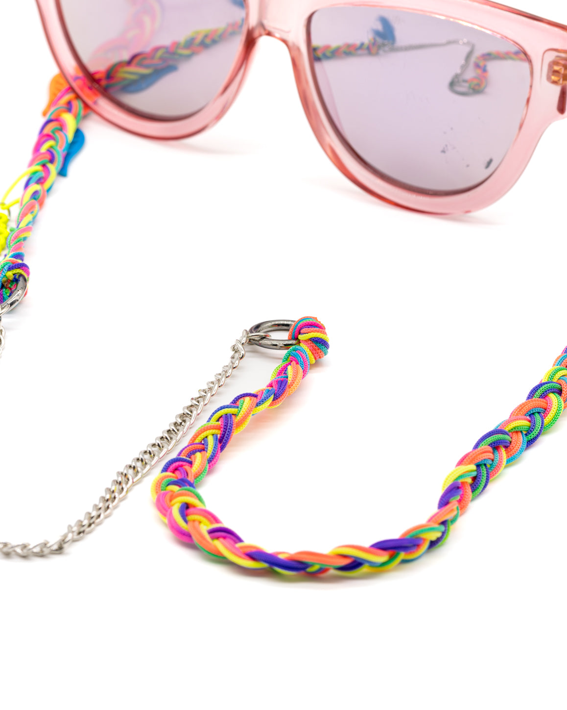 SpectraWings - Rainbow Funky Eyewear Casual Chain with Winged Charms for Women