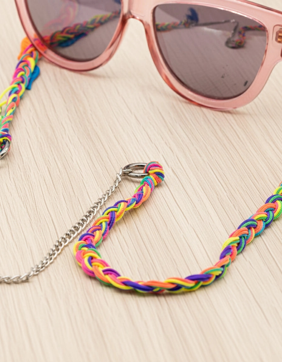 SpectraWings - Rainbow Funky Eyewear Casual Chain with Winged Charms for Women