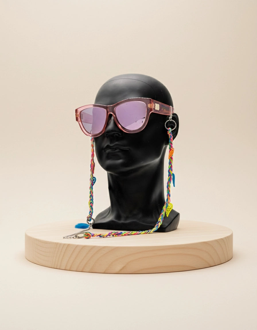 SpectraWings - Rainbow Funky Eyewear Casual Chain with Winged Charms for Women