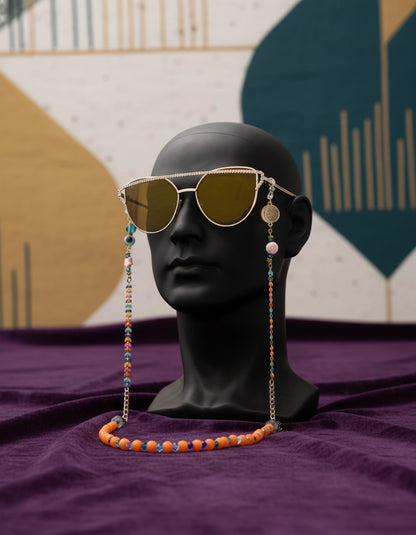 Sunlit Orange Pearls |Glasses Chain