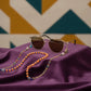 Sunlit Orange Pearls: Unique Handmade Eyewear Chain for Women