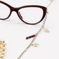 Elegant Radiant White & Red Pearl Eyewear Chain for Women
