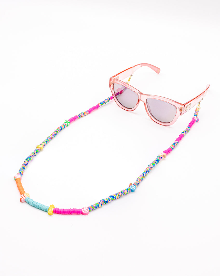 Casual Candy Colors Sunglasses Chain for Women