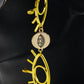 Elegant Golden Eye Sunglasses Stainless Steel Chain for Women