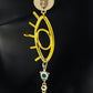Elegant Golden Eye Sunglasses Stainless Steel Chain for Women